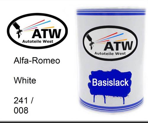 Alfa-Romeo, White, 241 / 008: 500ml Lackdose, von ATW Autoteile West.